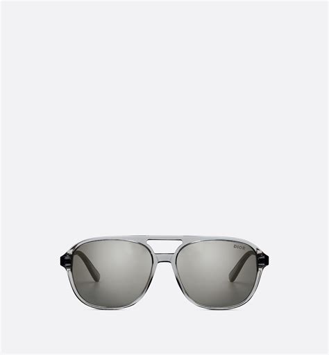 InDior N1I BioAcetate Transparent Gray Navigator Sunglasses